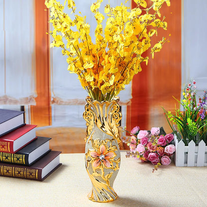 30cm Gold-Plated Ceramic Vase | European Luxury Decor