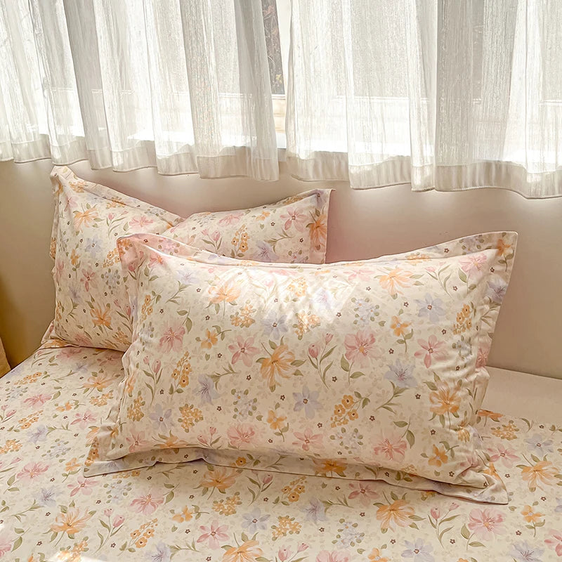 100% Cotton Floral Duvet Cover Set | Luxury 3-Piece Bedding