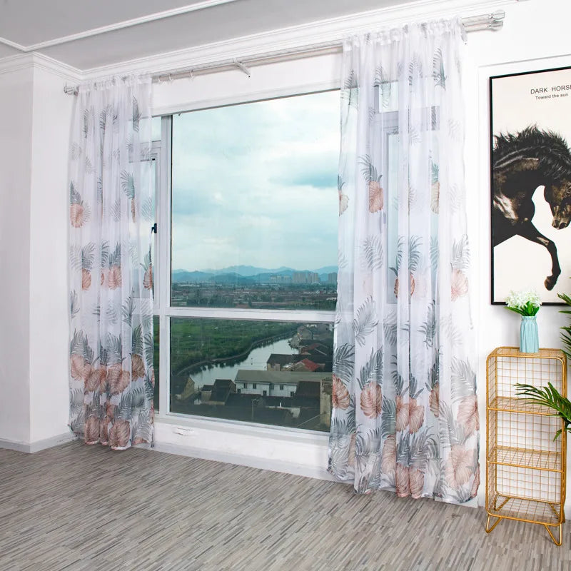 Peony Floral Tulle Sheer Curtains | Light-Filtering Panels for Any Room