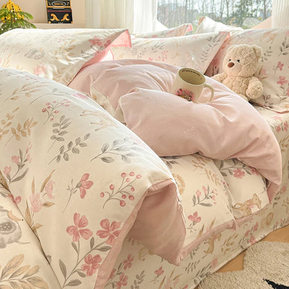 100% Cotton Floral Duvet Cover Set | Luxury 3-Piece Bedding