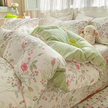 100% Cotton Floral Duvet Cover Set | Luxury 3-Piece Bedding