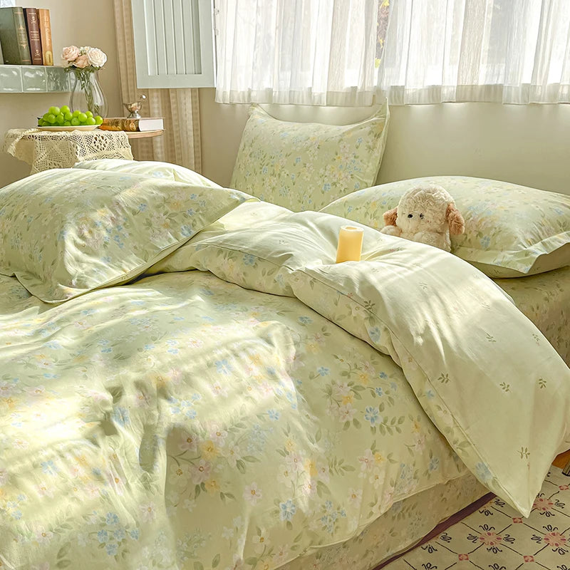 100% Cotton Floral Duvet Cover Set | Luxury 3-Piece Bedding