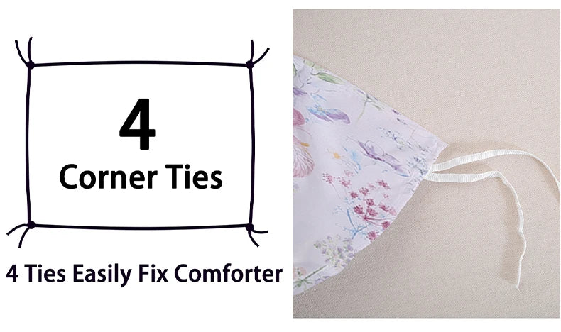 Flower Pattern Duvet Cover Set | 3-Piece Soft Bedding