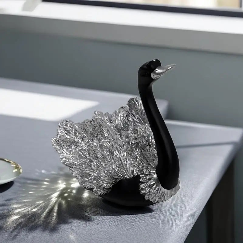 Black Swan Couple Resin Figurine | Elegant Home Décor Sculpture