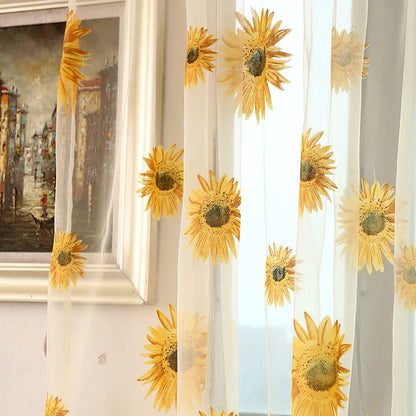 Peony Floral Tulle Sheer Curtains | Light-Filtering Panels for Any Room