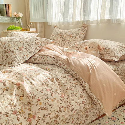 100% Cotton Floral Duvet Cover Set | Luxury 3-Piece Bedding