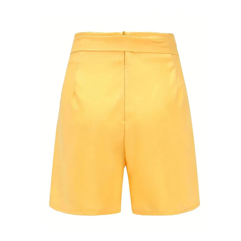 Y2K Button-Front Tie Waist Shorts | Summer Beach