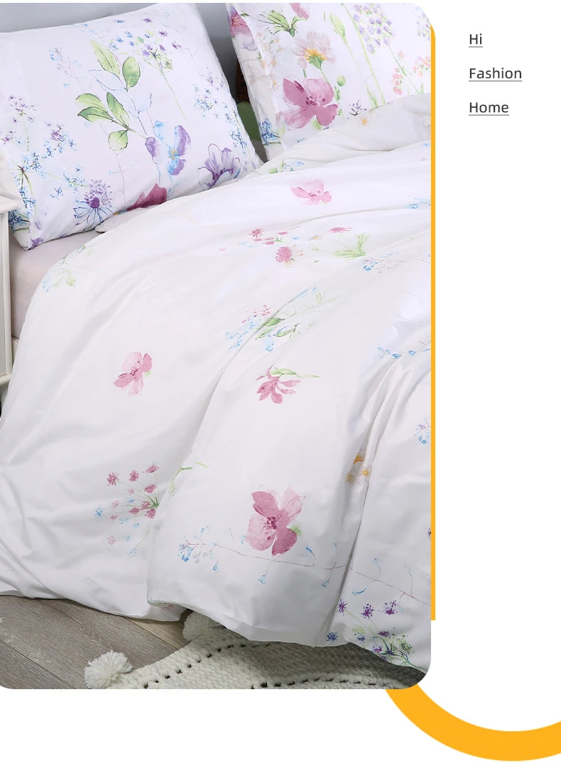 Flower Pattern Duvet Cover Set | 3-Piece Soft Bedding