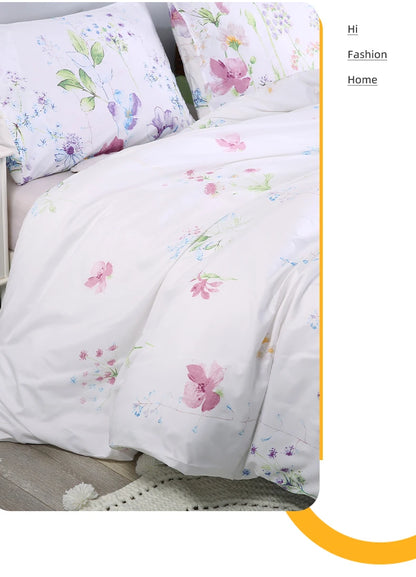 Flower Pattern Duvet Cover Set | 3-Piece Soft Bedding