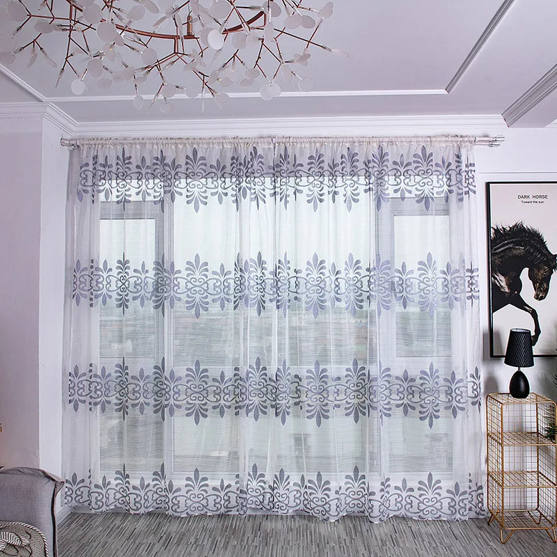 Peony Floral Tulle Sheer Curtains | Light-Filtering Panels for Any Room
