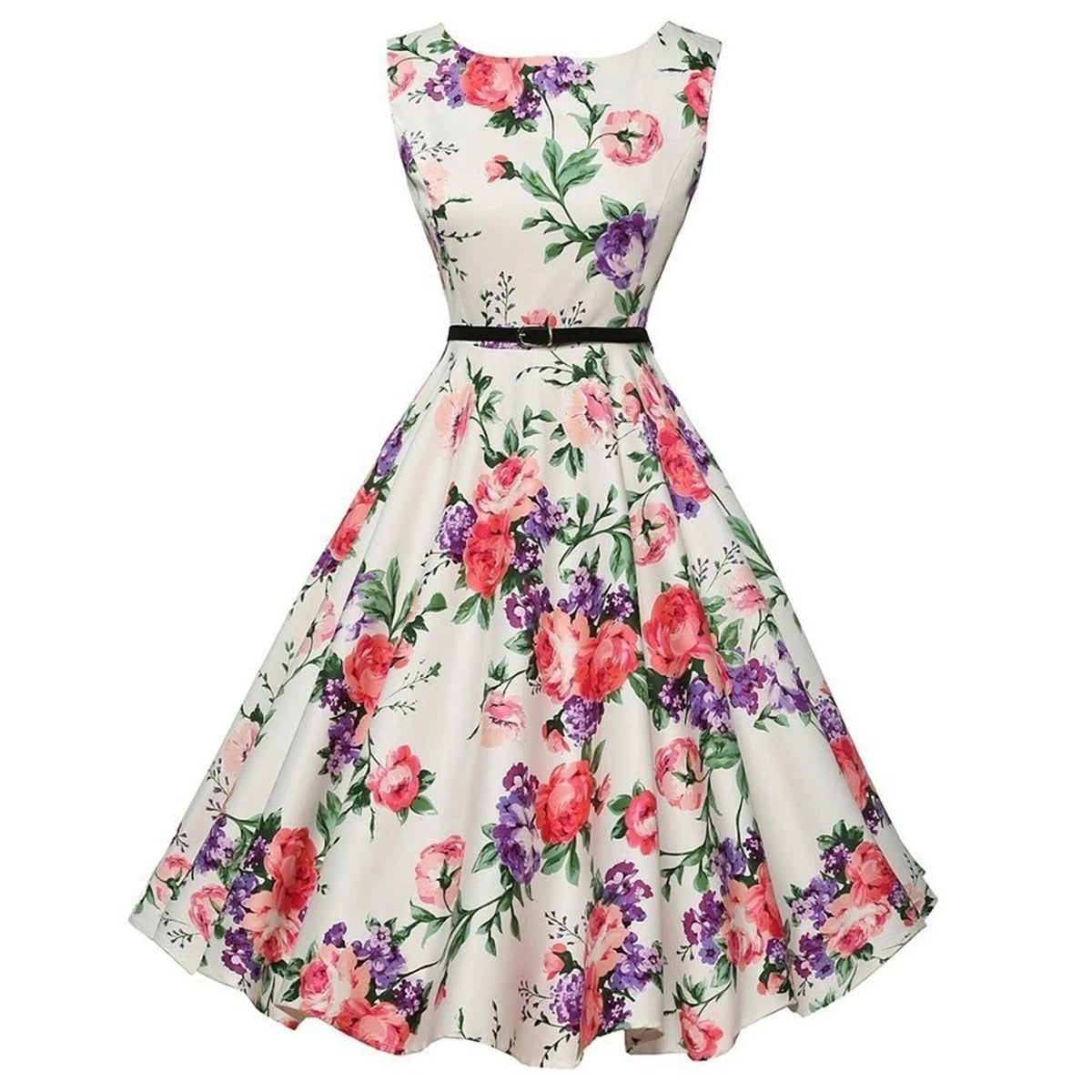 Floral Robe Retro Swing Casual Vintage Dress