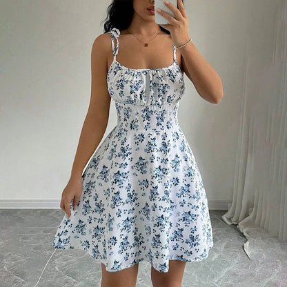 Floral Spaghetti Strap Mini Sundress | A-Line Beach Dress for Women