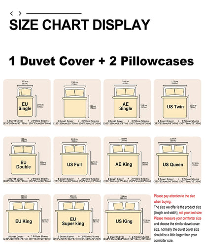 Flower Pattern Duvet Cover Set | 3-Piece Soft Bedding