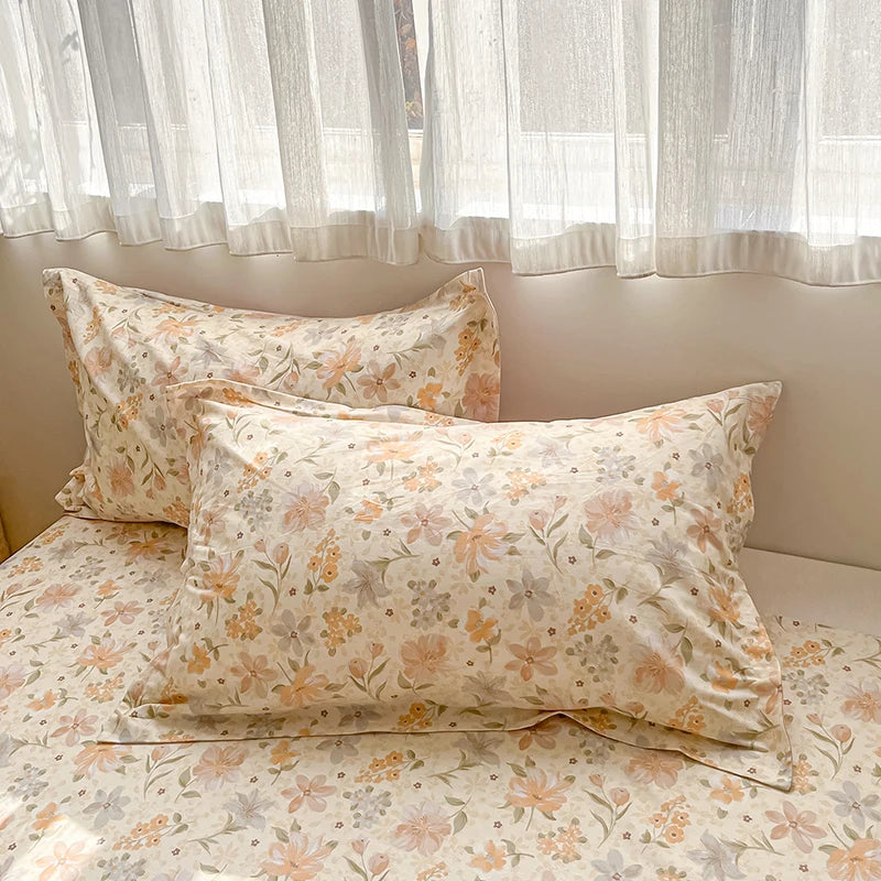 100% Cotton Floral Duvet Cover Set | Luxury 3-Piece Bedding