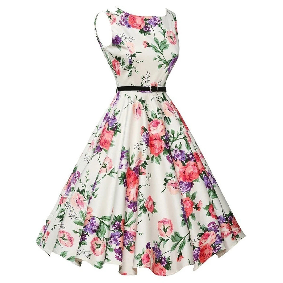 Floral Robe Retro Swing Casual Vintage Dress