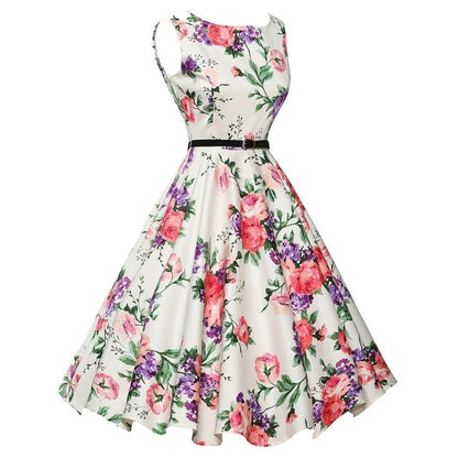 Floral Robe Retro Swing Casual Vintage Dress