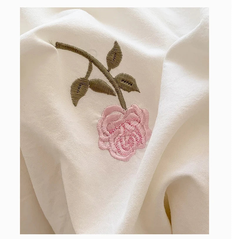 Rose Embroidered Duvet Cover Set | Princess Lace Bedding