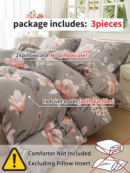 Leaf Floral Duvet Cover Set | 3-Piece Bedding Set