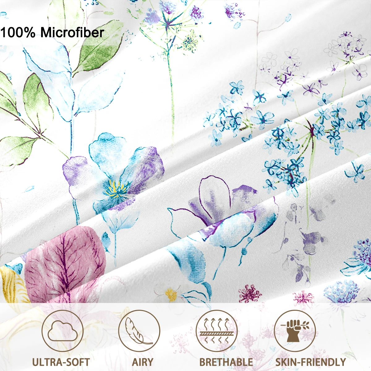 Flower Pattern Duvet Cover Set | 3-Piece Soft Bedding