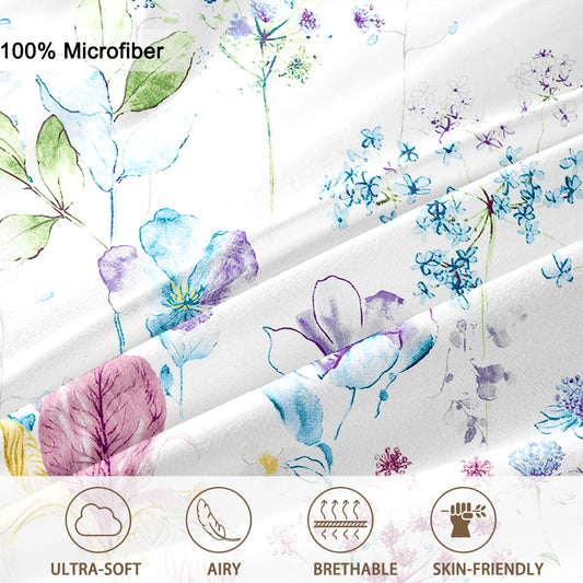 Flower Pattern Duvet Cover Set | 3-Piece Soft Bedding