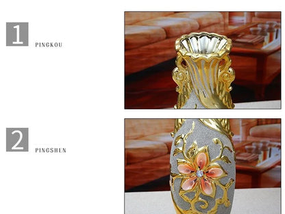 30cm Gold-Plated Ceramic Vase | European Luxury Decor