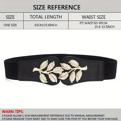 Gold Leaf Elastic Waist Closure With Double Hook Buckle