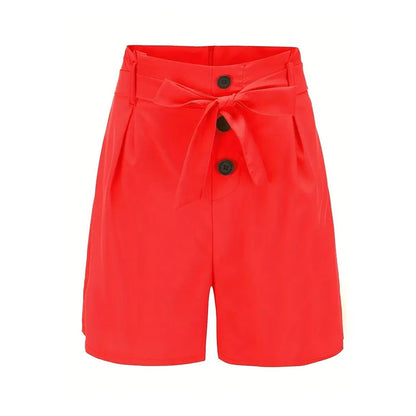 Y2K Button-Front Tie Waist Shorts | Summer Beach