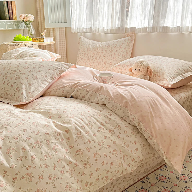 100% Cotton Floral Duvet Cover Set | Luxury 3-Piece Bedding