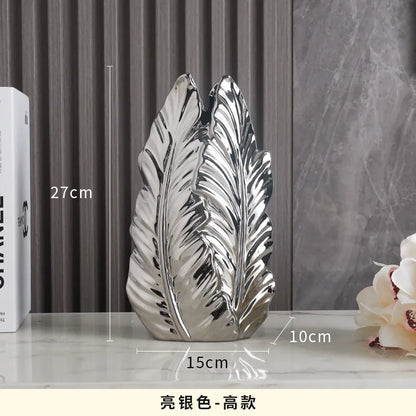 Nordic Gold-Painted Ceramic Vase | Luxury Home Decor