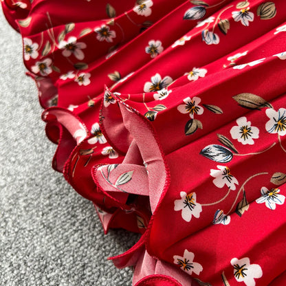 Floral A-Line Pleated Skirt | High Waist Summer Style