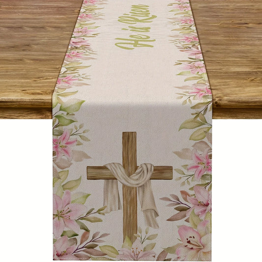 Easter Floral Cross Table Runner | Faith & Holiday Decor