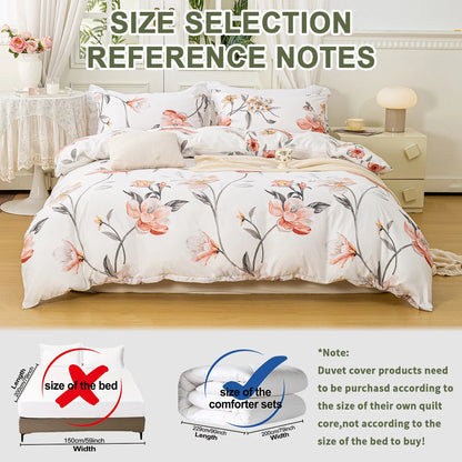 Leaf Floral Duvet Cover Set | 3-Piece Bedding Set