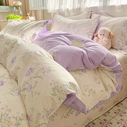 100% Cotton Floral Duvet Cover Set | Luxury 3-Piece Bedding