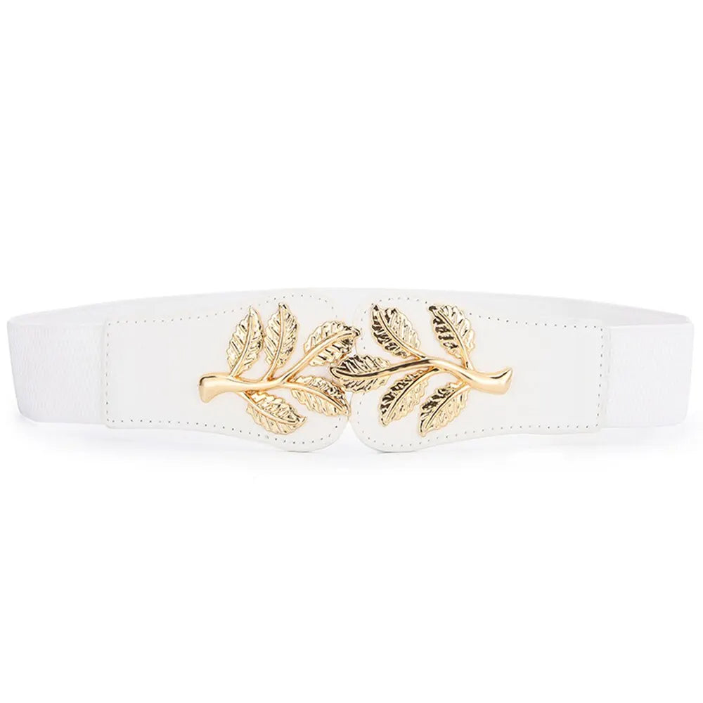 Gold Leaf Elastic Waist Closure With Double Hook Buckle