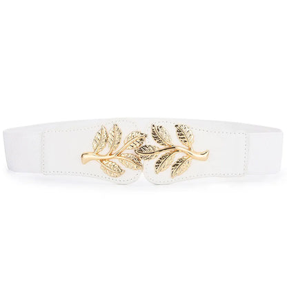 Gold Leaf Elastic Waist Closure With Double Hook Buckle