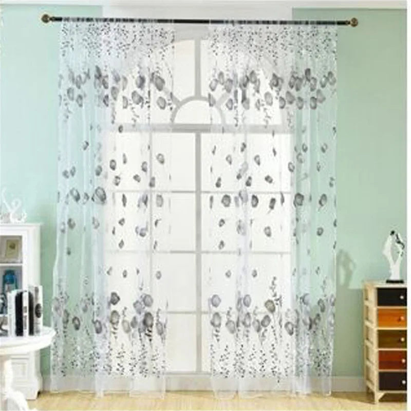Peony Floral Tulle Sheer Curtains | Light-Filtering Panels for Any Room