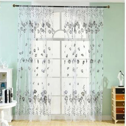 Peony Floral Tulle Sheer Curtains | Light-Filtering Panels for Any Room