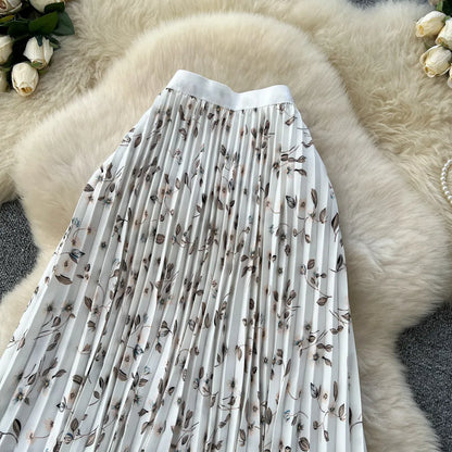Floral A-Line Pleated Skirt | High Waist Summer Style