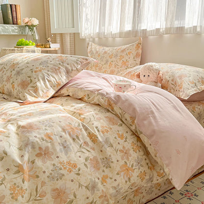 100% Cotton Floral Duvet Cover Set | Luxury 3-Piece Bedding