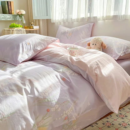 100% Cotton Floral Duvet Cover Set | Luxury 3-Piece Bedding