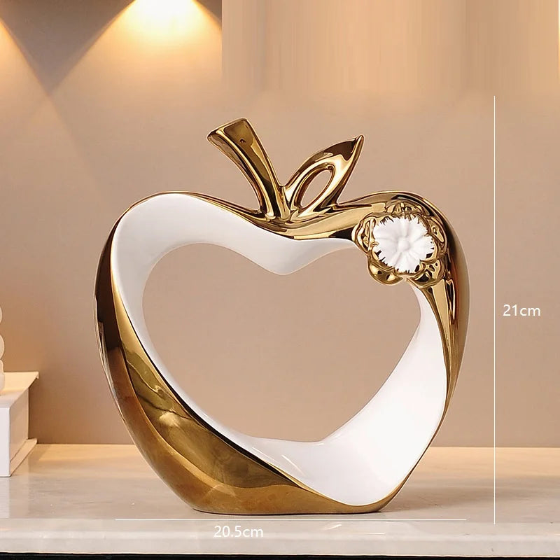 Luxury Ceramic Apple Decor Set | Modern Home Accent