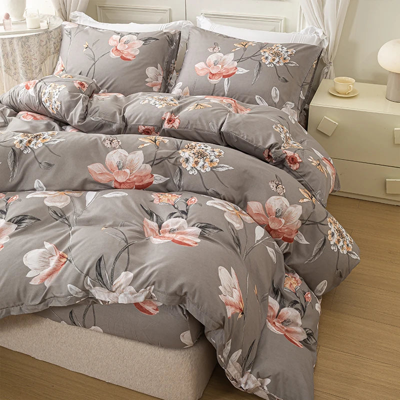 Leaf Floral Duvet Cover Set | 3-Piece Bedding Set