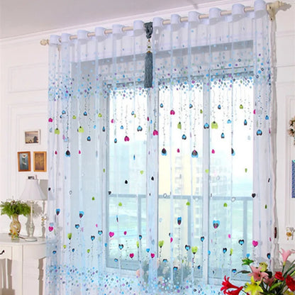Peony Floral Tulle Sheer Curtains | Light-Filtering Panels for Any Room