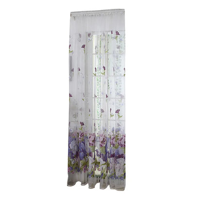 Peony Floral Tulle Sheer Curtains | Light-Filtering Panels for Any Room