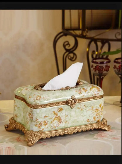 European Retro Luxury Resin Tissue Box