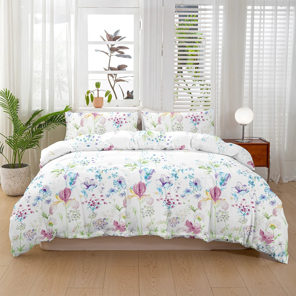 Flower Pattern Duvet Cover Set | 3-Piece Soft Bedding
