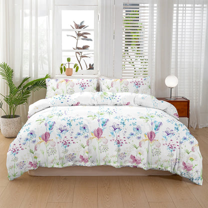Flower Pattern Duvet Cover Set | 3-Piece Soft Bedding