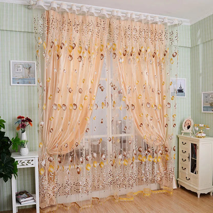 Peony Floral Tulle Sheer Curtains | Light-Filtering Panels for Any Room