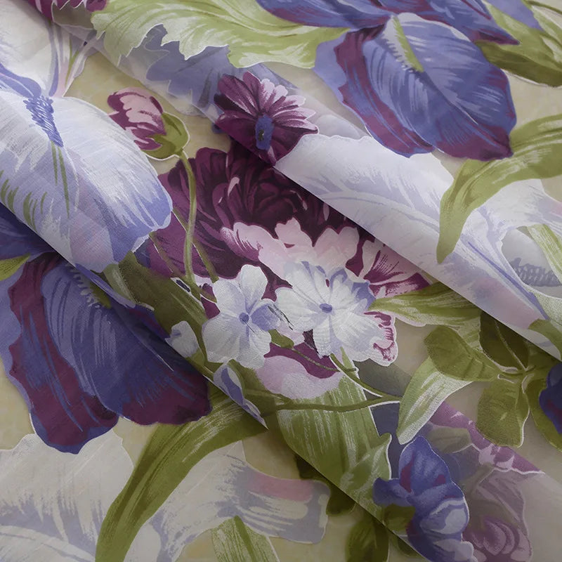 Peony Floral Tulle Sheer Curtains | Light-Filtering Panels for Any Room