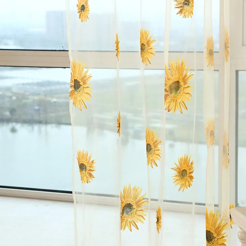 Peony Floral Tulle Sheer Curtains | Light-Filtering Panels for Any Room